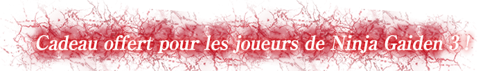 Cadeau offert pour les joueurs de Ninja Gaiden 3 !