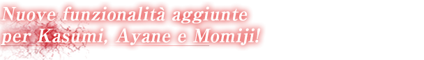 Nuove funzionalità aggiunte per Kasumi, Ayane e Momiji!